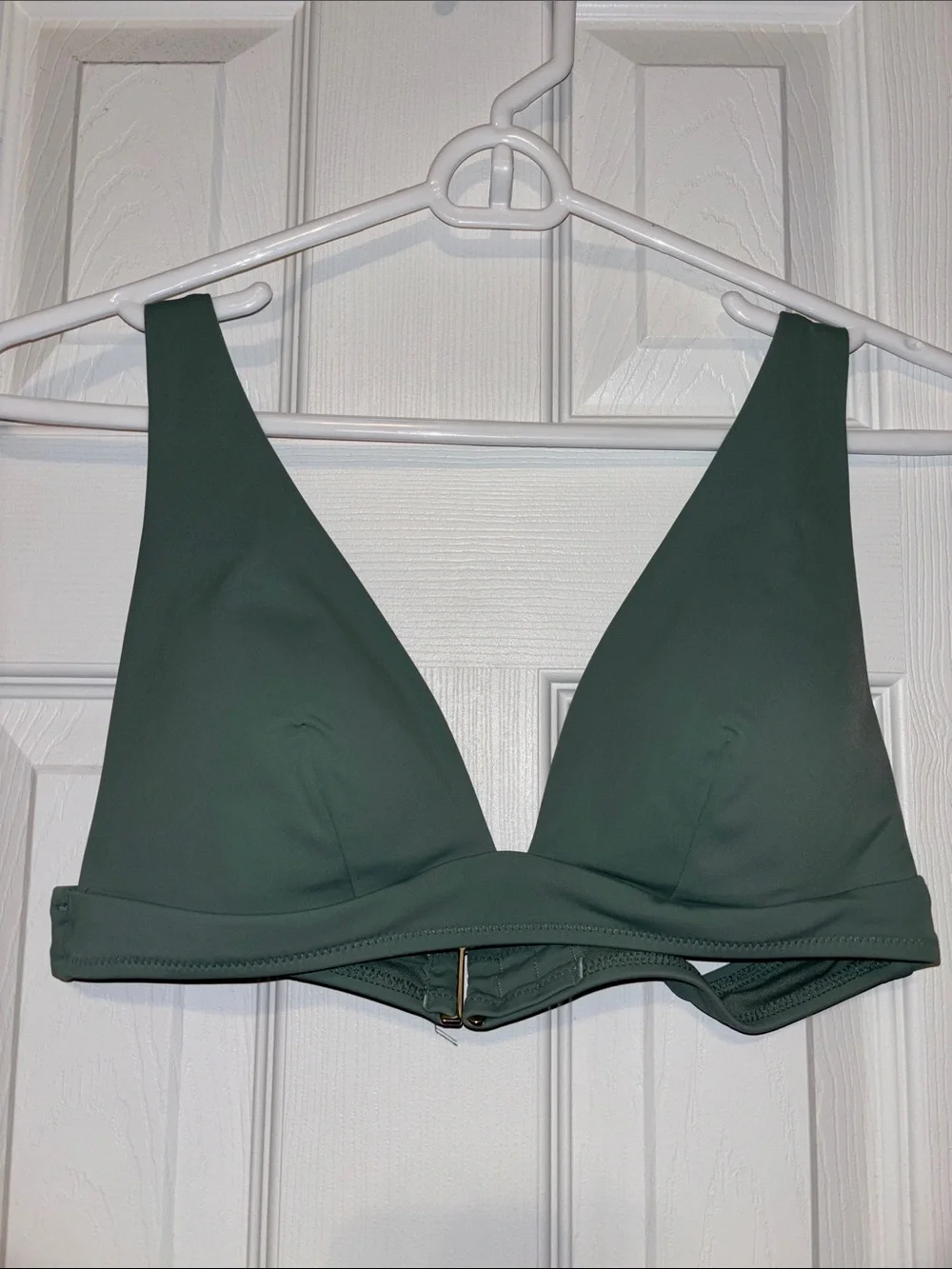 Shade & Shore Olive Green V-Neck Bikini Top